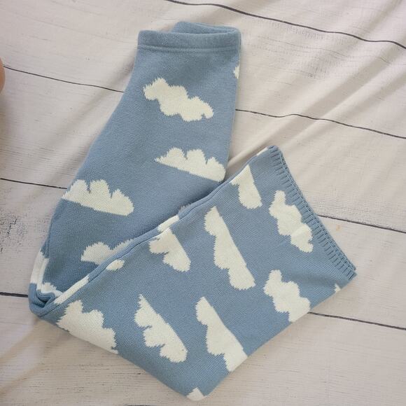 Unbranded Size M Soft Knit Cloud Print Wide Leg Pants Casual Loungewear Twee - Picture 2 of 5